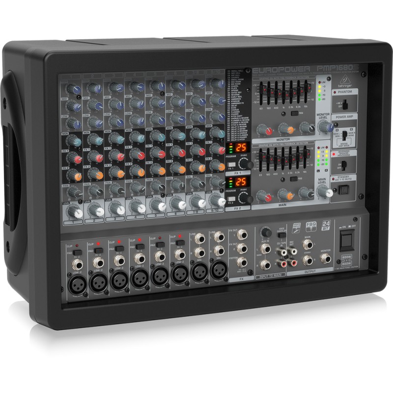 Миксер с вграден усилвател 6 моно + 2 стерео Behringer PMP1680S