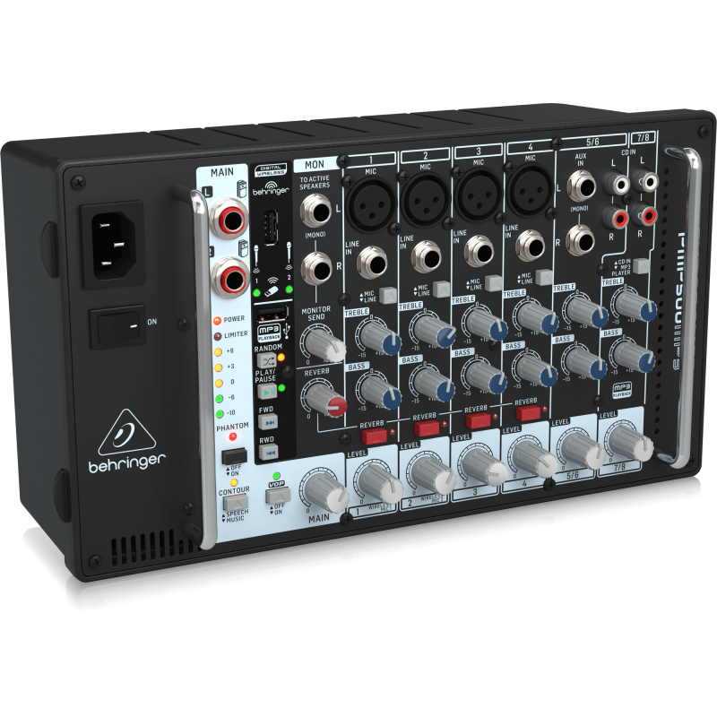 Миксер с вграден усилвател 4 моно + 2 стерео Behringer PMP500MP3