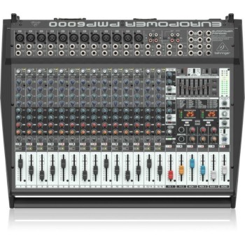 Миксер с вграден усилвател 12 моно + 4 стерео Behringer PMP6000