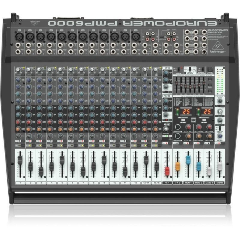 Миксер с вграден усилвател 12 моно + 4 стерео Behringer PMP6000