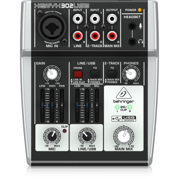 Смесителен пулт 1 моно + 1 стерео Behringer X302USB