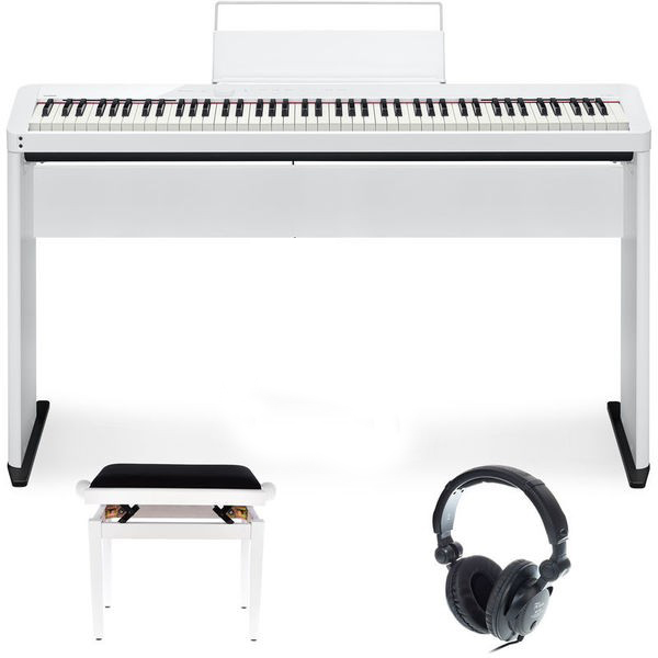 Дигитално пиано със столче и слушалки Casio PX S1000 WE SET