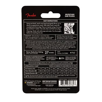 Тапи за уши Fender Musician Series Black Ear Plugs
