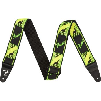 Колан за китара Fender Monogrammed Strap Green/Yellow