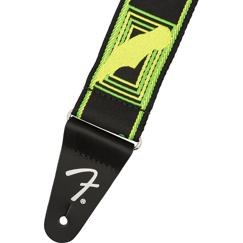 Колан за китара Fender Monogrammed Strap Green/Yellow