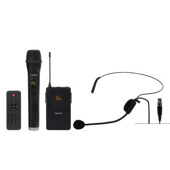 Преносима караоке тонколона 12" с 2 безжични UHF микрофона Fonestar MALIBU-312