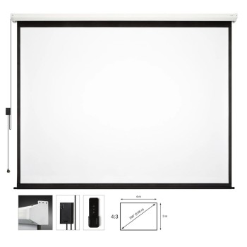 Електрически прожекционен екран Fonestar PPEL-43200-FA, 200", 4:3