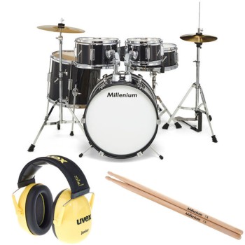 Детски акустични барабани Millenium Focus junior Black Bundle