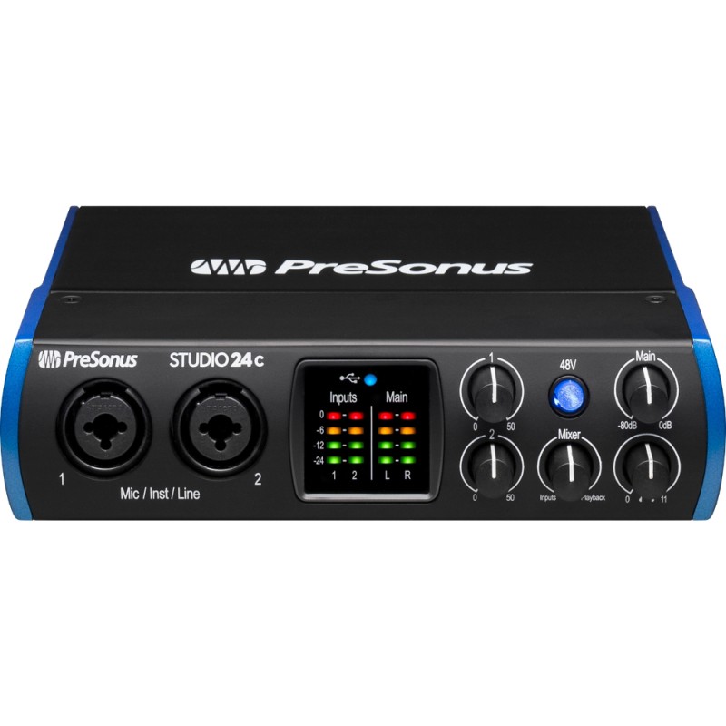 Аудио интерфейс с включен софтуер PreSonus Studio 24c