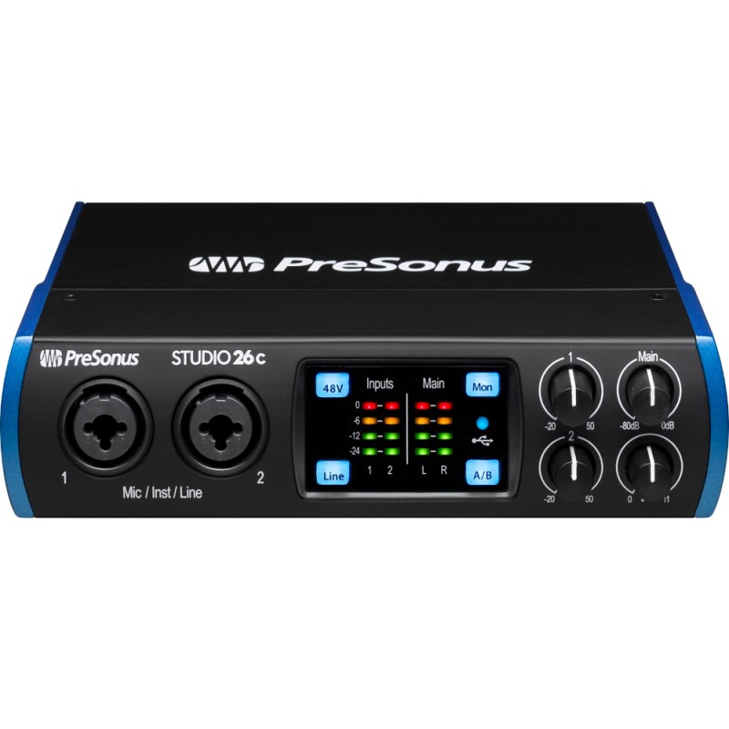 Аудио интерфейс с включен софтуер PreSonus Studio 26c