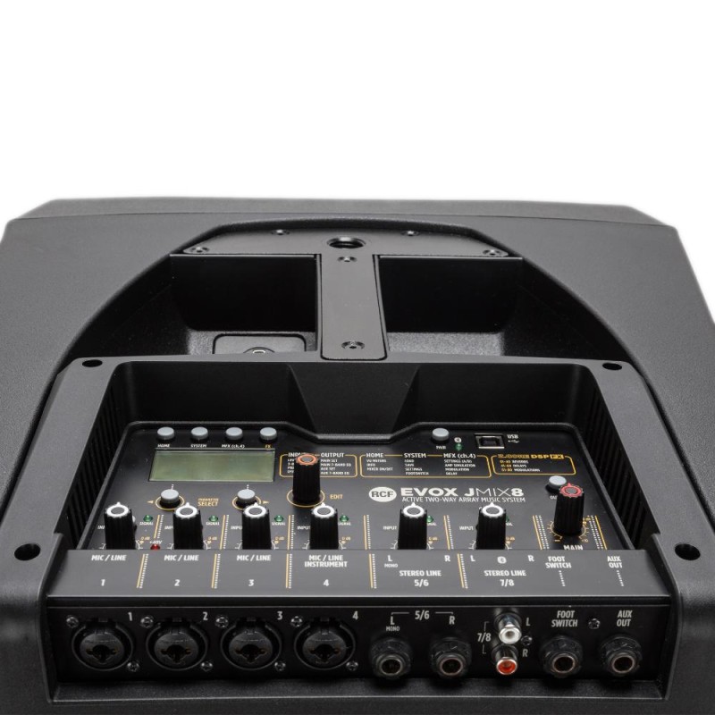 RCF EVOX JMIX8 Активна двулетнова озвучителна система с вграден миксер, бяла