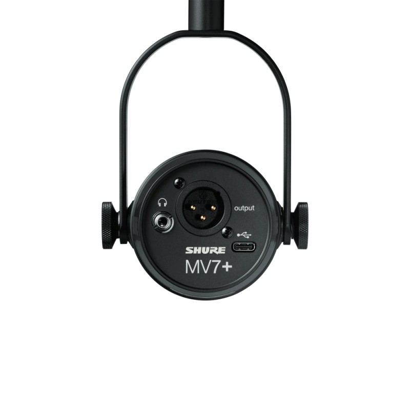 SHURE MV7+ Динамичен подкаст микрофон, черен