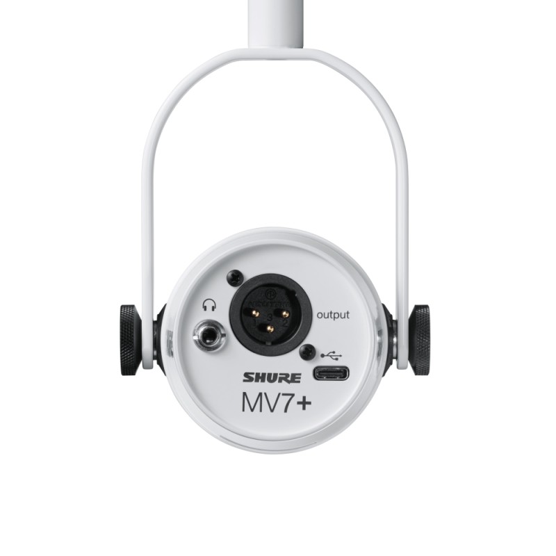 SHURE MV7+ Динамичен подкаст микрофон, бял