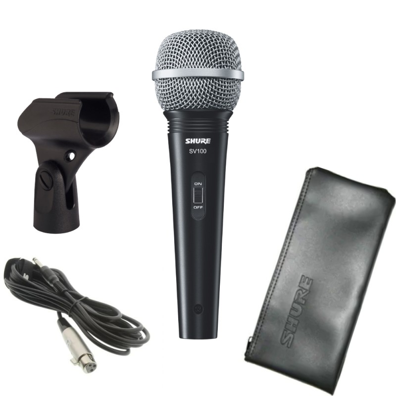 SHURE SV100-WA Динамичен микрофон с копче, кабел, държач и калъф