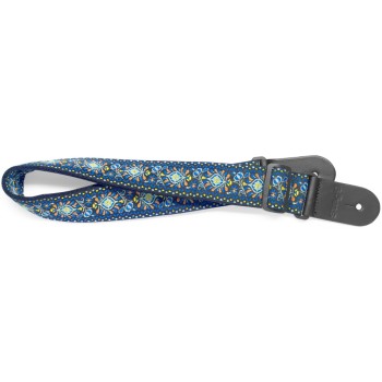 Колан за китара плетен Jimi pattern, син
