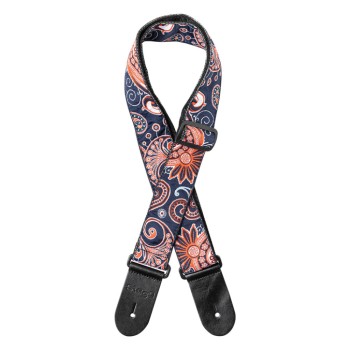 Колан за китара плетен Paisley pattern, червено и синьо