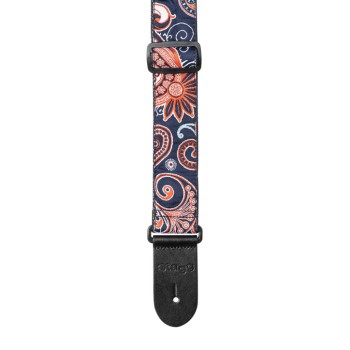 Колан за китара плетен Paisley pattern, червено и синьо