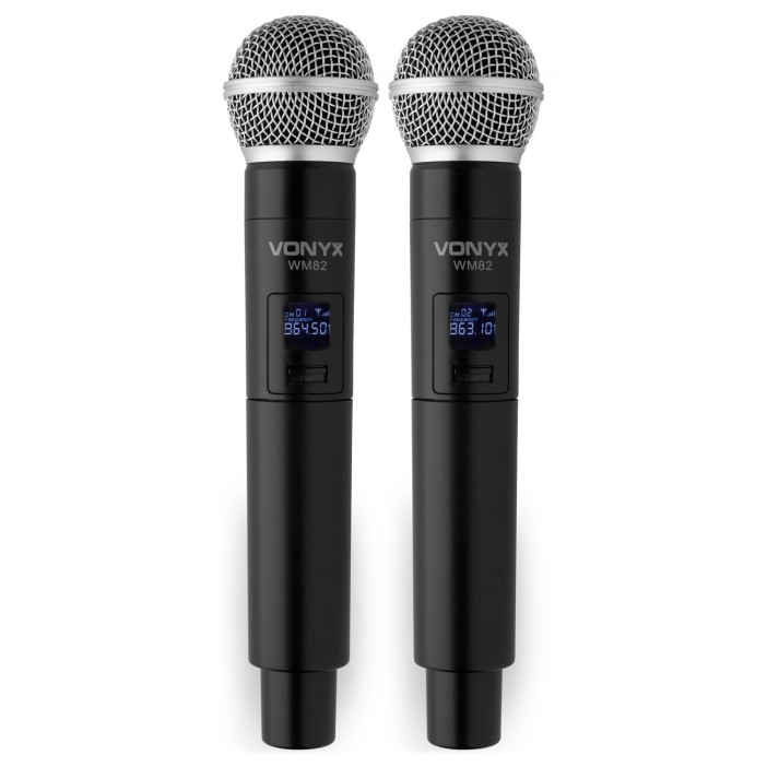 Двоен безжичен микрофон - дигатален WM82 MICRO UHF DIGITAL 2 CH HH