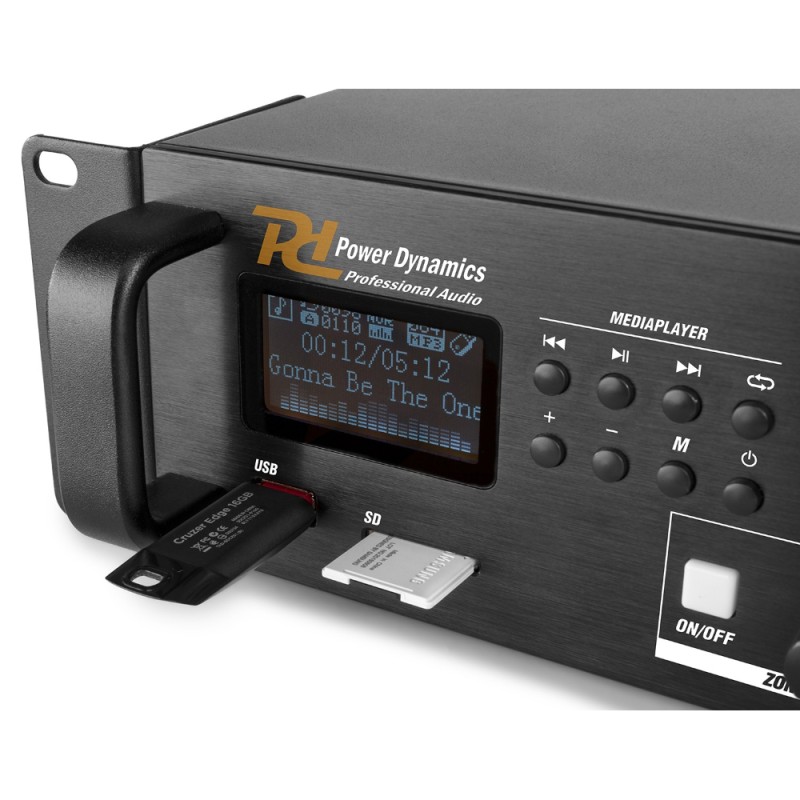 Миксер с усилвател Power Dynamics PDV120MP3 PA 120W/100V 4 ZONES