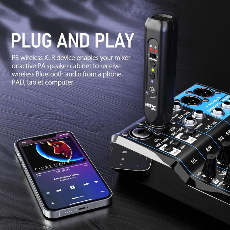Bluetooth приемник за миксери и активни тонколони Xvive P3