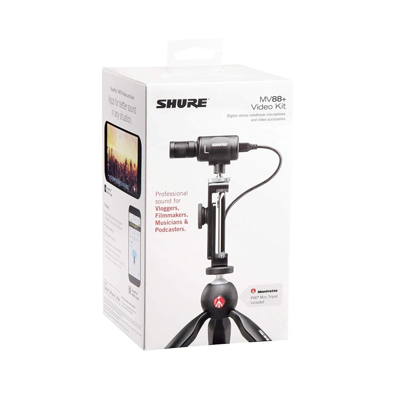 SHURE MV88+VIDEO KIT - микрофон за интервюта, подкаст и видео клипове за мобилни устройства