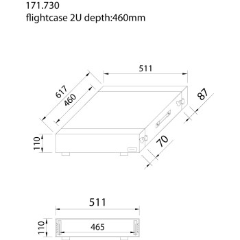Рак кейс 2U  PD-F2U 19"