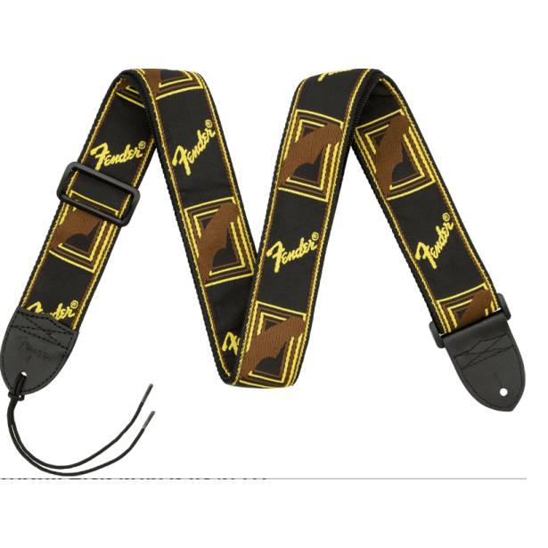 Колан за китара FENDER Monogrammed Strap Black/Yellow/Brown 