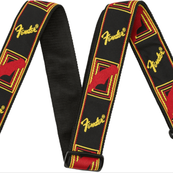 Колан за китара FENDER Monogrammed Strap Black/Yellow/Red 
