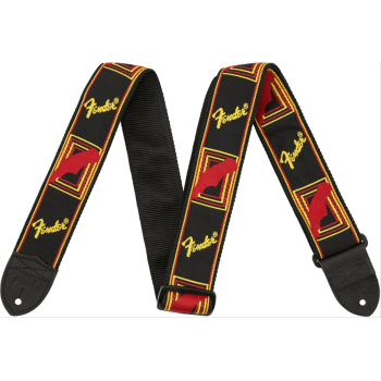 Колан за китара FENDER Monogrammed Strap Black/Yellow/Red 