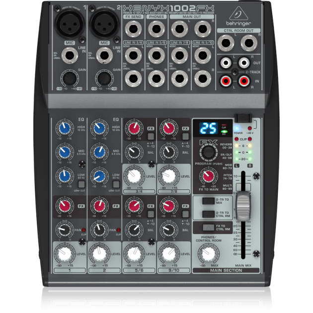 Смесителен пулт 2 моно + 4 стерео Behringer Xenyx1002FX